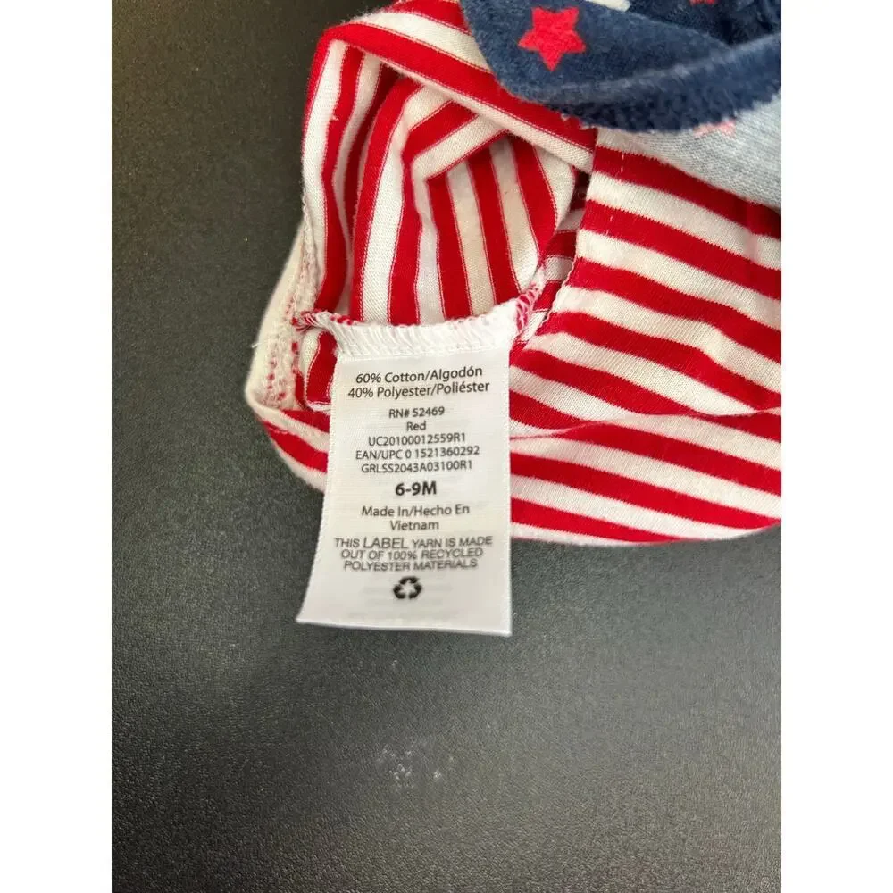 CELEBRATE PATRIOTIC Girl’s Sleeveless Romper / Size: 6-9 Months